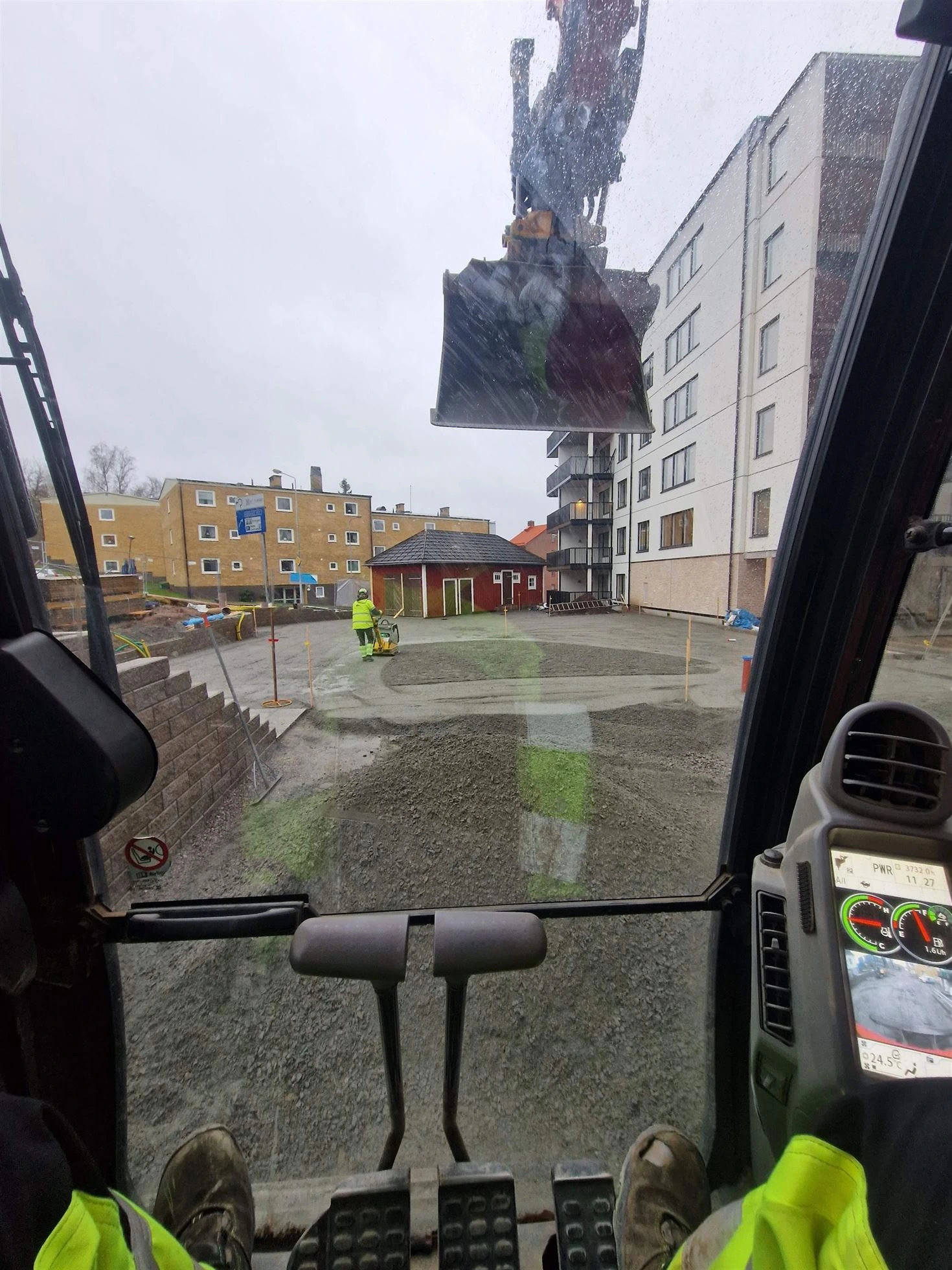 Grävmaskin hytt pov